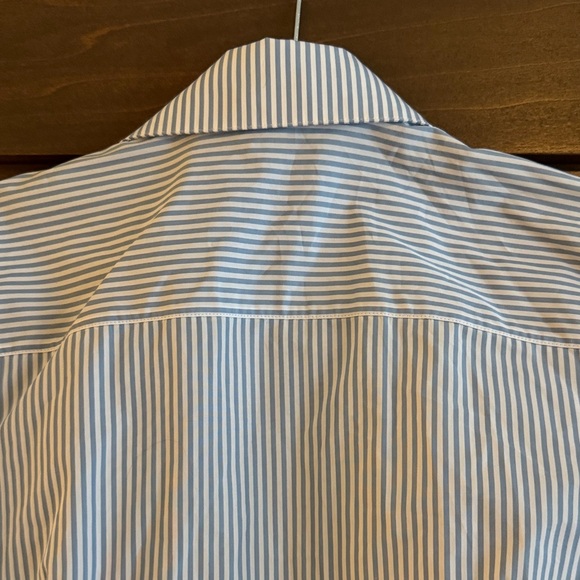 Lafayette 148 New York Blue and White Striped Shirt - Picture 16 of 16